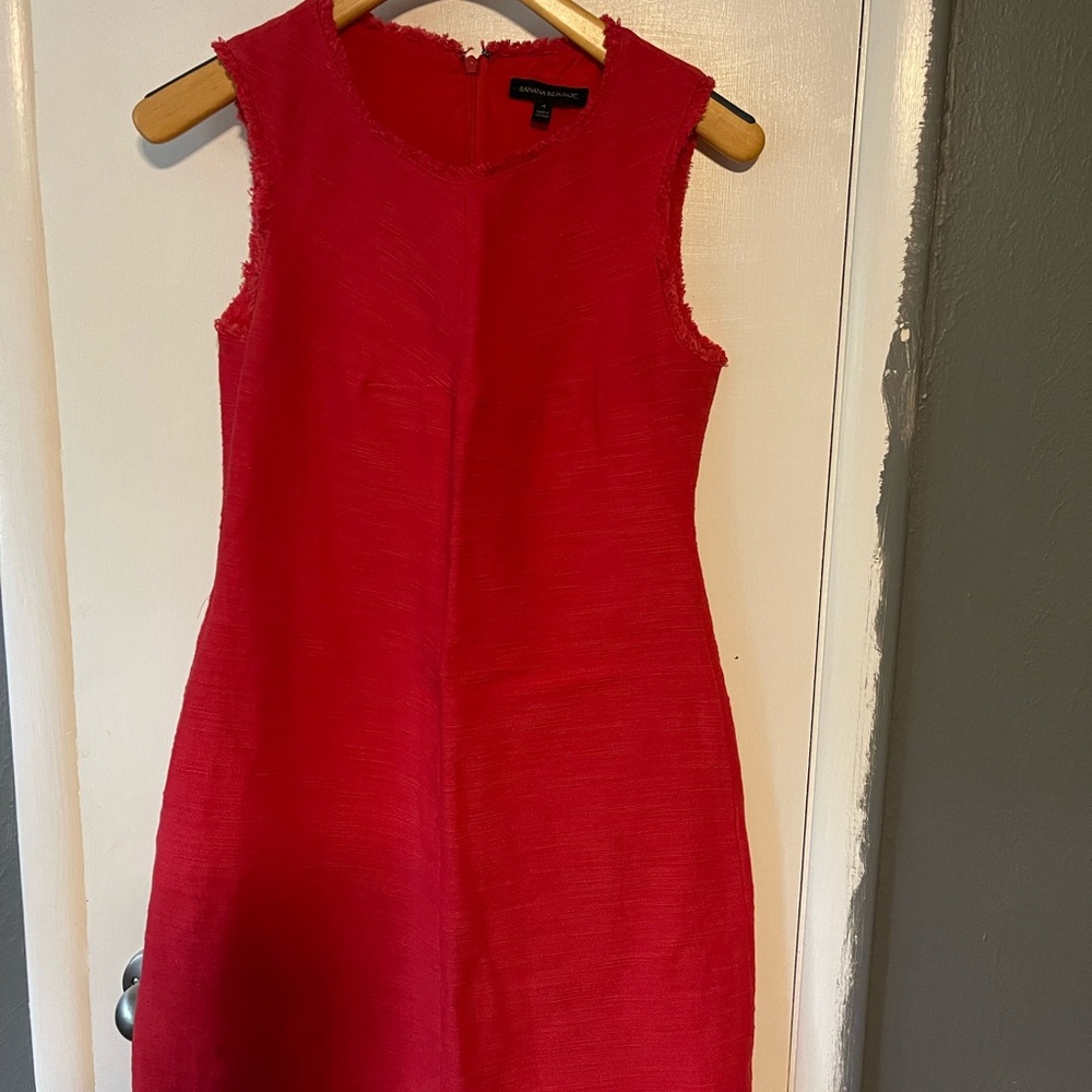 Banana Republic Red Sleeveless Sheath Mini Dress
